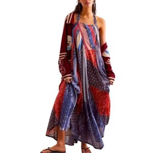 Free People / Heritage Maxi Dress / Boho Flowy Striped Maxi Dress